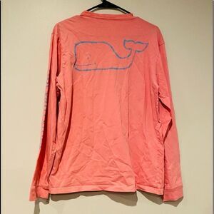 Vineyard Vines Garment Dyed Vintage Whale Long-Sleeve Pocket Graphic Tee Small